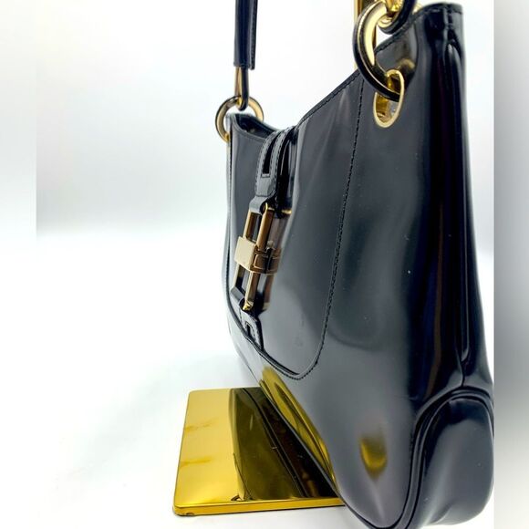 Auth Vtg GUCCI Black Patent Leather Jackie Bag - Picture 9 of 15